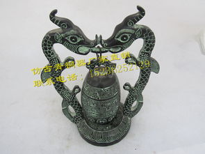 小雙龍鐘 小型仿古演奏樂器 創(chuàng)意工藝品擺件