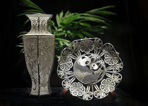 形態逼真的銀絲工藝品