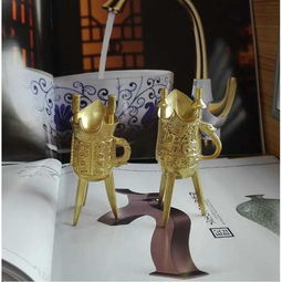 三腳酒杯 銅工藝品 古代酒杯 仿古乾隆酒杯 秦始皇三角酒杯